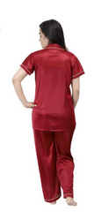 Silk 2 Piece Pajama Suit Nightwear for Women – Premium Nighty Set