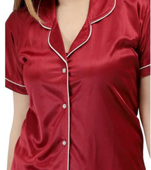 Silk 2 Piece Pajama Suit Nightwear for Women – Premium Nighty Set