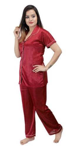 Silk 2 Piece Pajama Suit Nightwear for Women – Premium Nighty Set