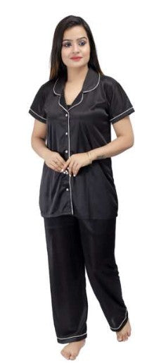 Silk 2 Piece Pajama Suit Nightwear for Women – Premium Nighty Set