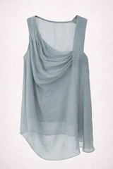 Women’s Elegant Grey Sleeveless Chiffon Top