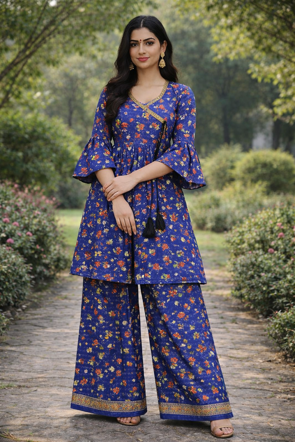 frock style ladies 2 pieces suit