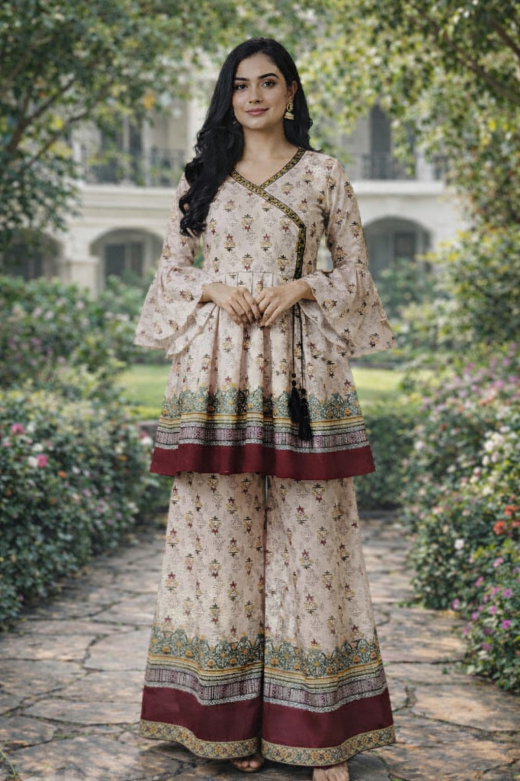 frock style ladies 2 pieces suit