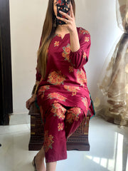 New Gulab Print Design 2Pcs - Brands Kahani