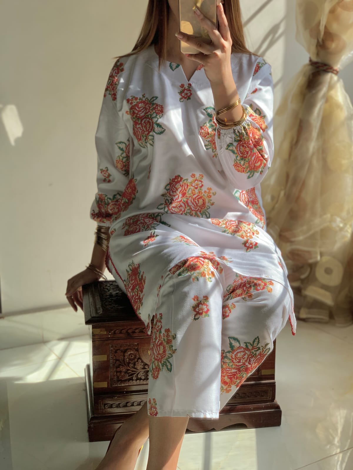 New Gulab Print Design 2Pcs - Brands Kahani
