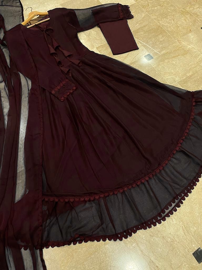 Shafoon Maxi (Stitched 3 Pcs) - Brands Kahani