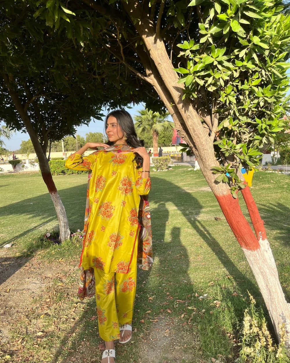 New Gulab Print Design 2Pcs - Brands Kahani