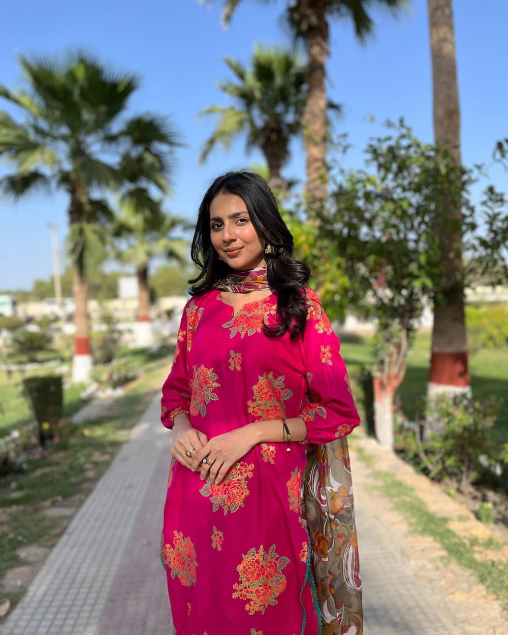 New Gulab Print Design 2Pcs - Brands Kahani