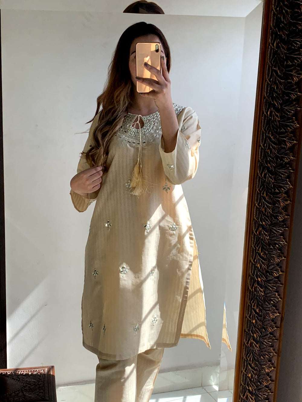 New Mirror Work EMB Cotton 2Pcs - Brands Kahani