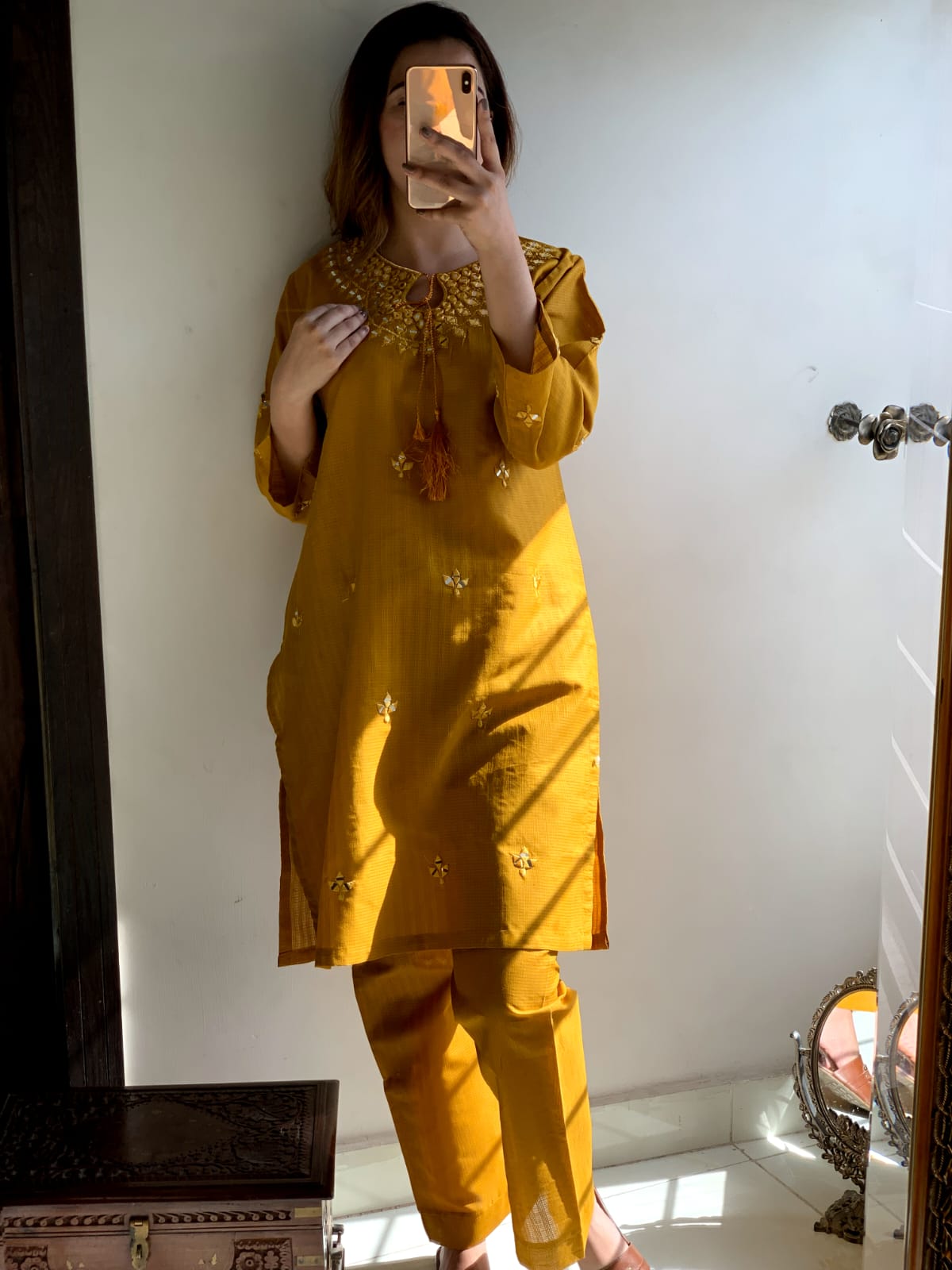 New Mirror Work EMB Cotton 2Pcs - Brands Kahani