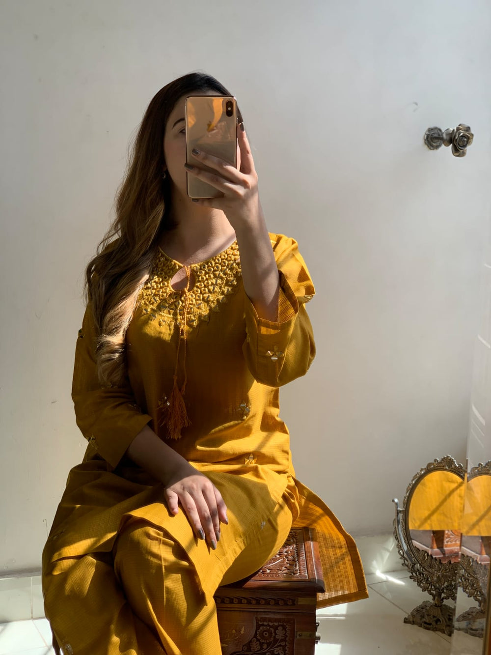 New Mirror Work EMB Cotton 2Pcs - Brands Kahani