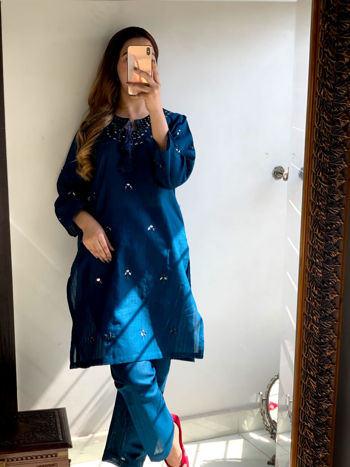 New Mirror Work EMB Cotton 2Pcs - Brands Kahani