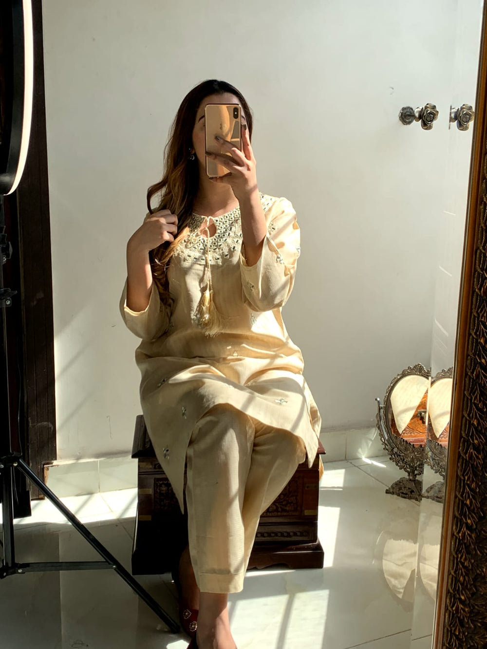 New Mirror Work EMB Cotton 2Pcs - Brands Kahani