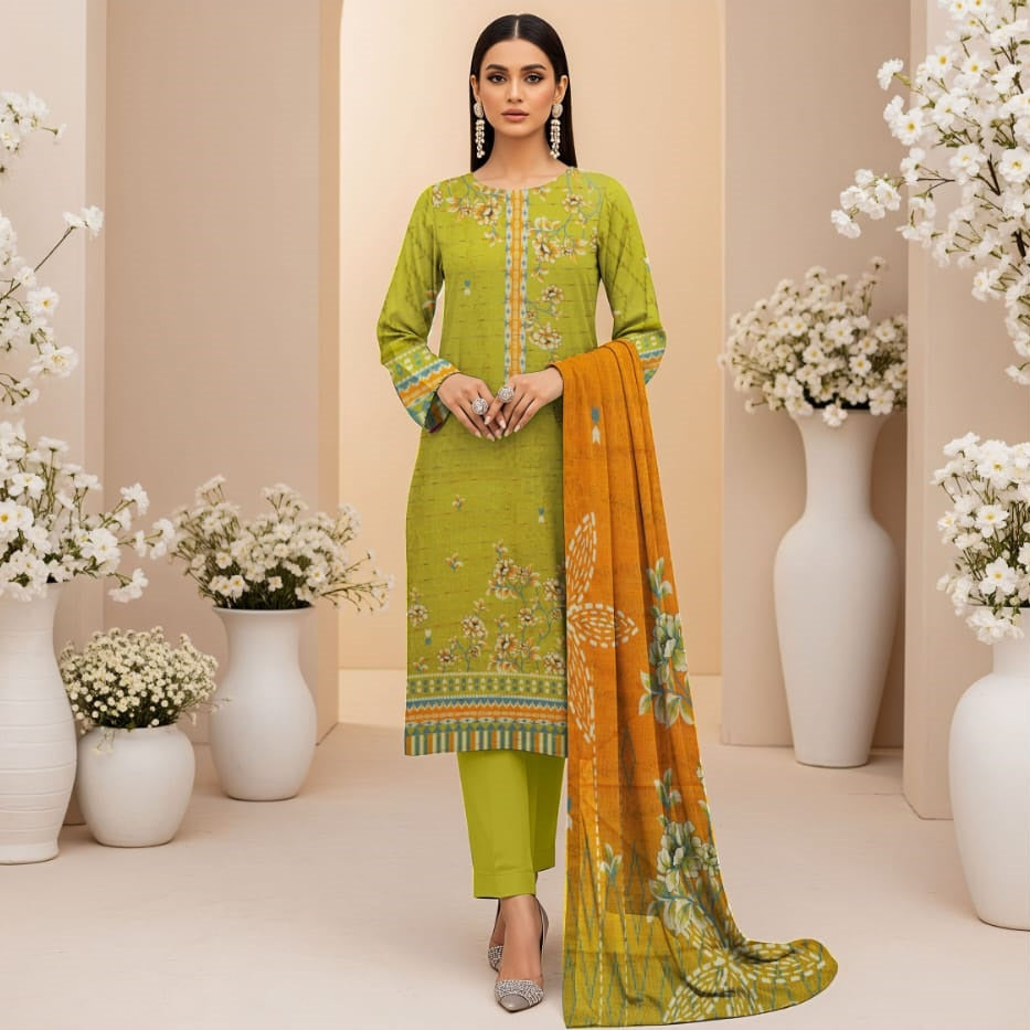 Digital Khaddar 3 Piece Unstitched Suit – Trendy Winter Look for Women