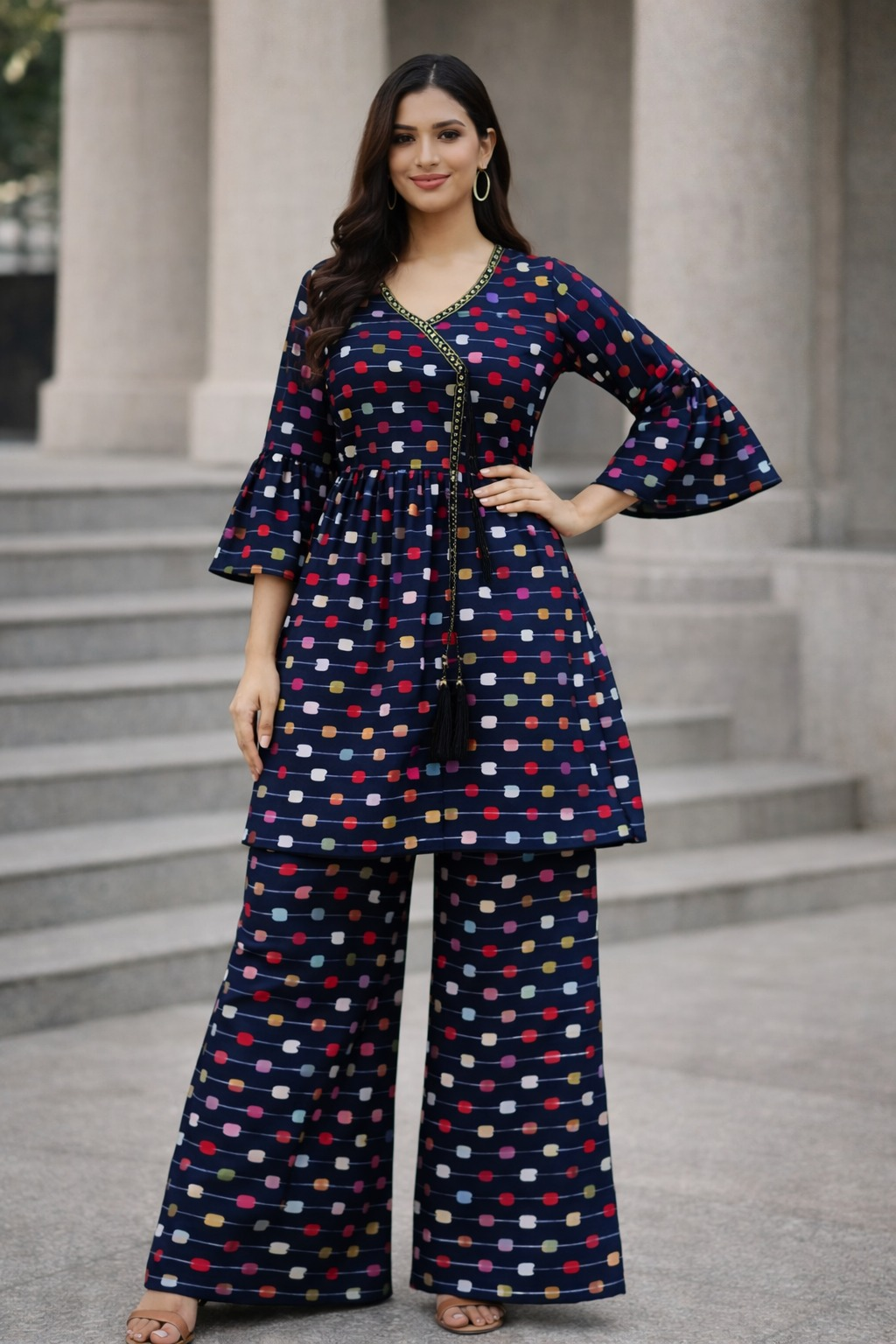 frock style ladies 2 pieces suit