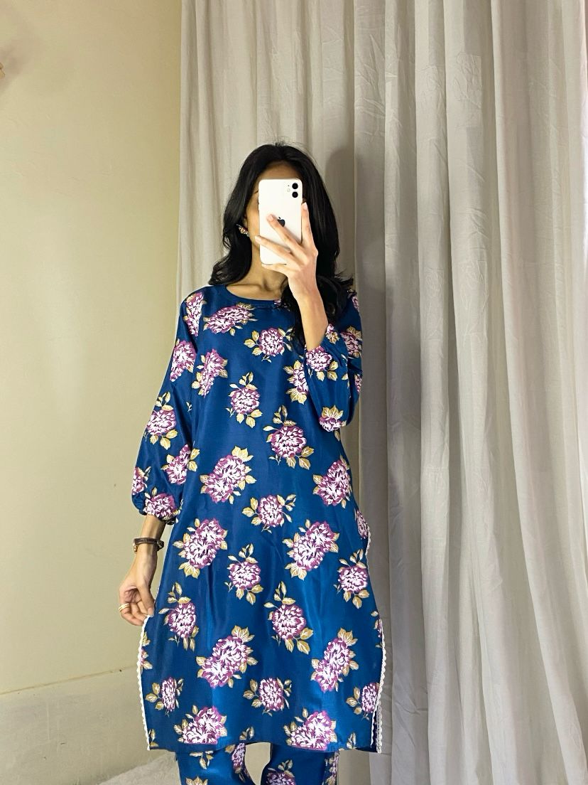 Gulab Design 3D Block Print 2Pcs - Brands Kahani