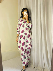 Gulab Design 3D Block Print 2Pcs - Brands Kahani