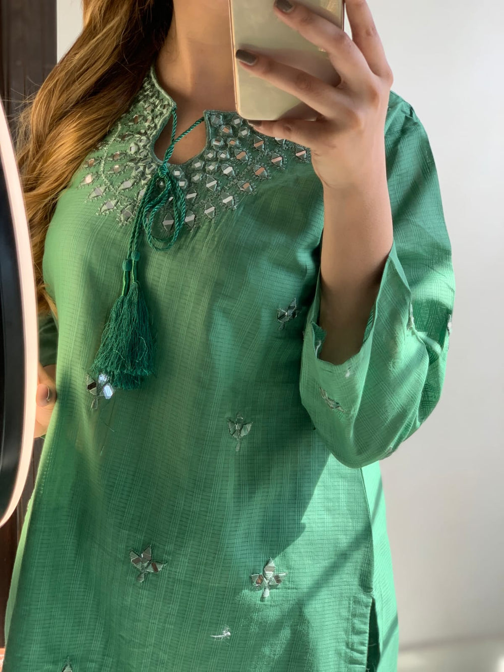 New Mirror Work EMB Cotton 2Pcs - Brands Kahani