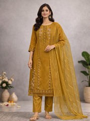 Festive Embroidered Kurta Set with Dupatta