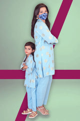 Blossom Blue Jacquard Suit - Brands Kahani