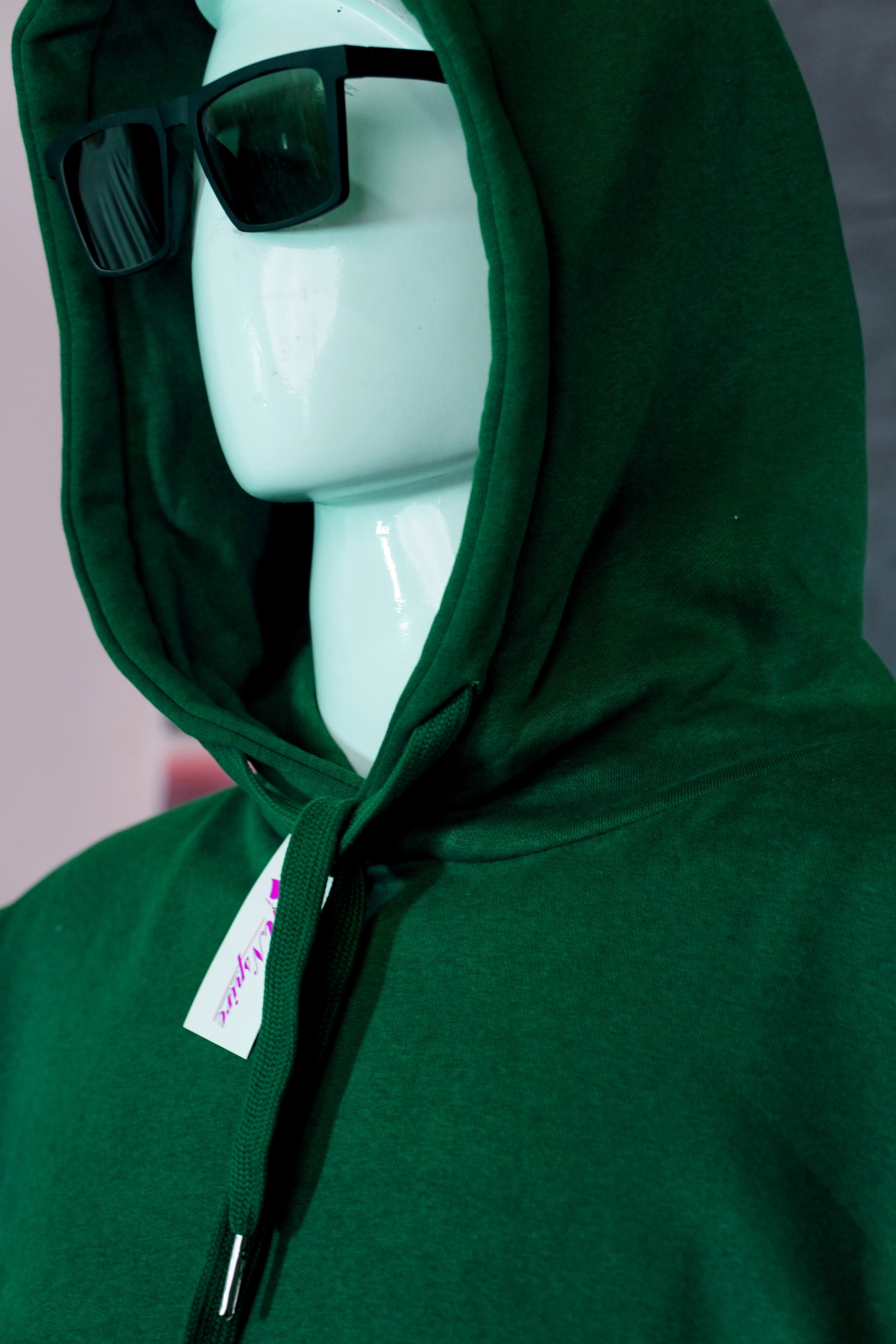 Dark Green Hoodie with Embroidered Print