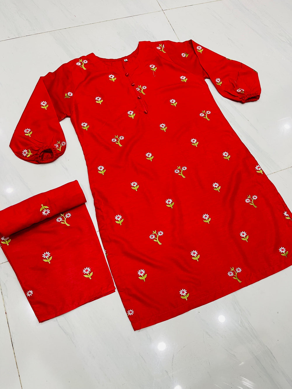 Daisy Delight ( Stitched Emb 2 Pcs) - Brands Kahani