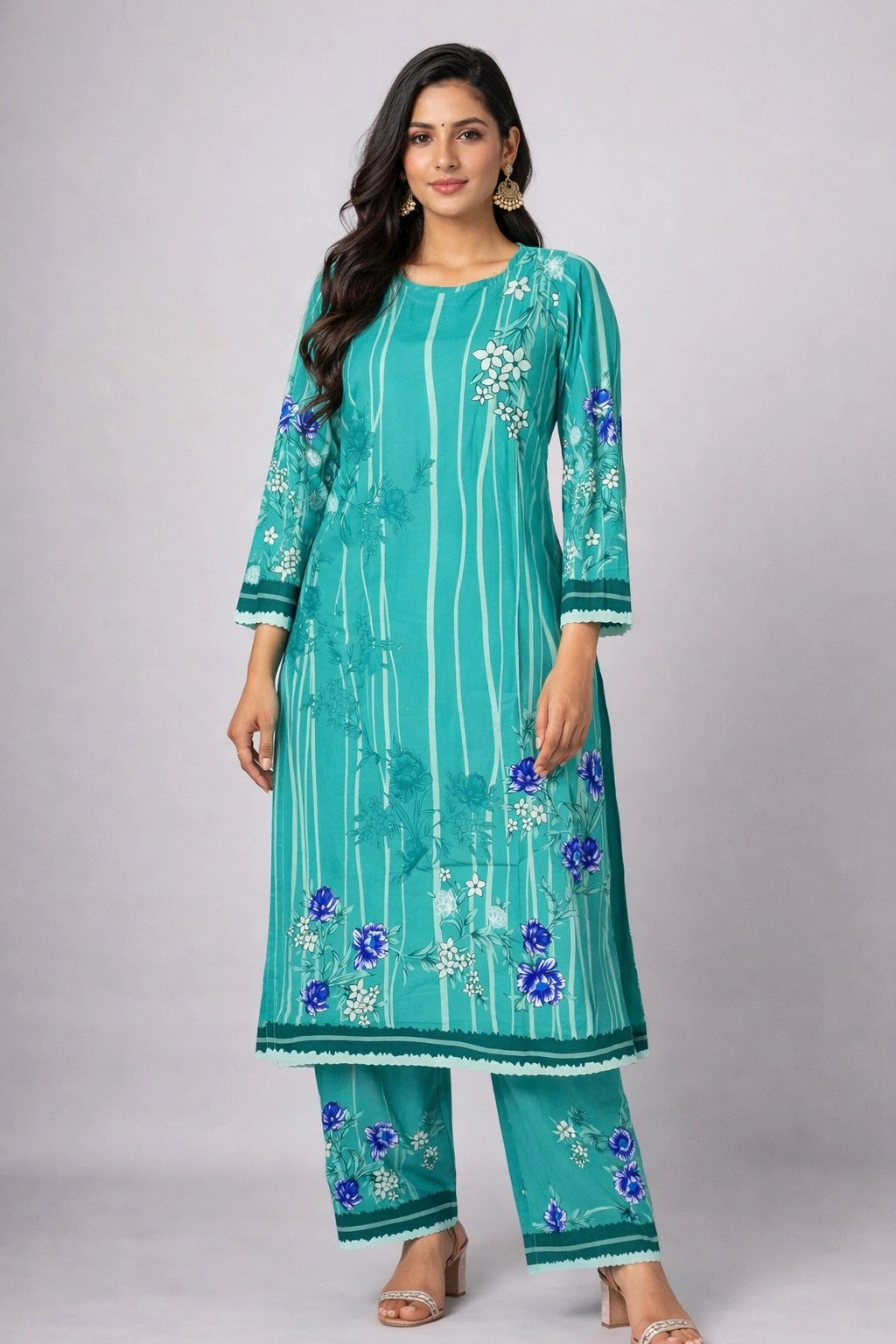 Ladies printed long suit 2 piece